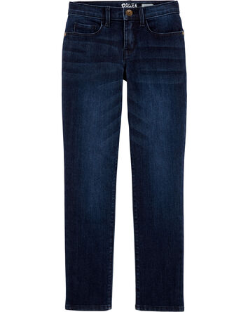 Dark Wash Slim-Fit Skinny-Leg Jeans , 