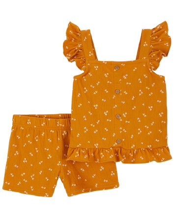 Toddler 2-Piece Floral Crinkle Jersey Outfit Set, 