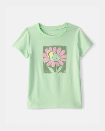 Toddler Girl Flower Graphic Tee - Green, 