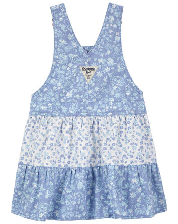 Toddler Floral Print Tiered Jumper Dress, 