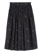 Kid 2-Piece Pointelle Tee & Bow Print Maxi Skirt Set - Black/White, image 5 of 5 slides