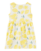 Toddler 2-Piece Lemon Tank Dress & Bike Shorts Set- Yellow/White, image 3 of 9 slides