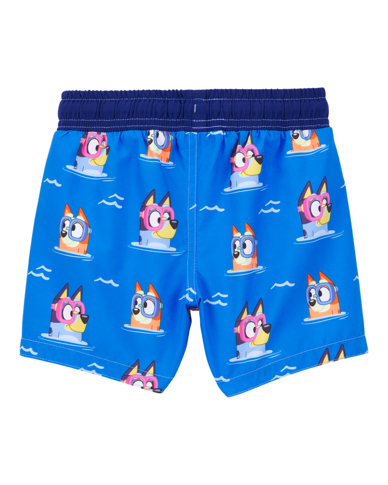 Toddler Bluey™ Swim Trunks- Blue, image 2 of 3 slides