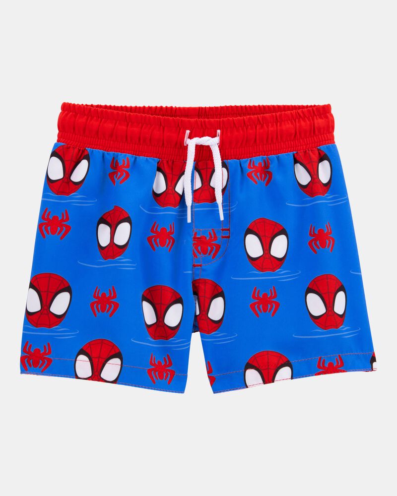 Toddler Boy Marvel&trade; Spider-Man Swim Trunks - Red/Blue, image 1 of 3 slides