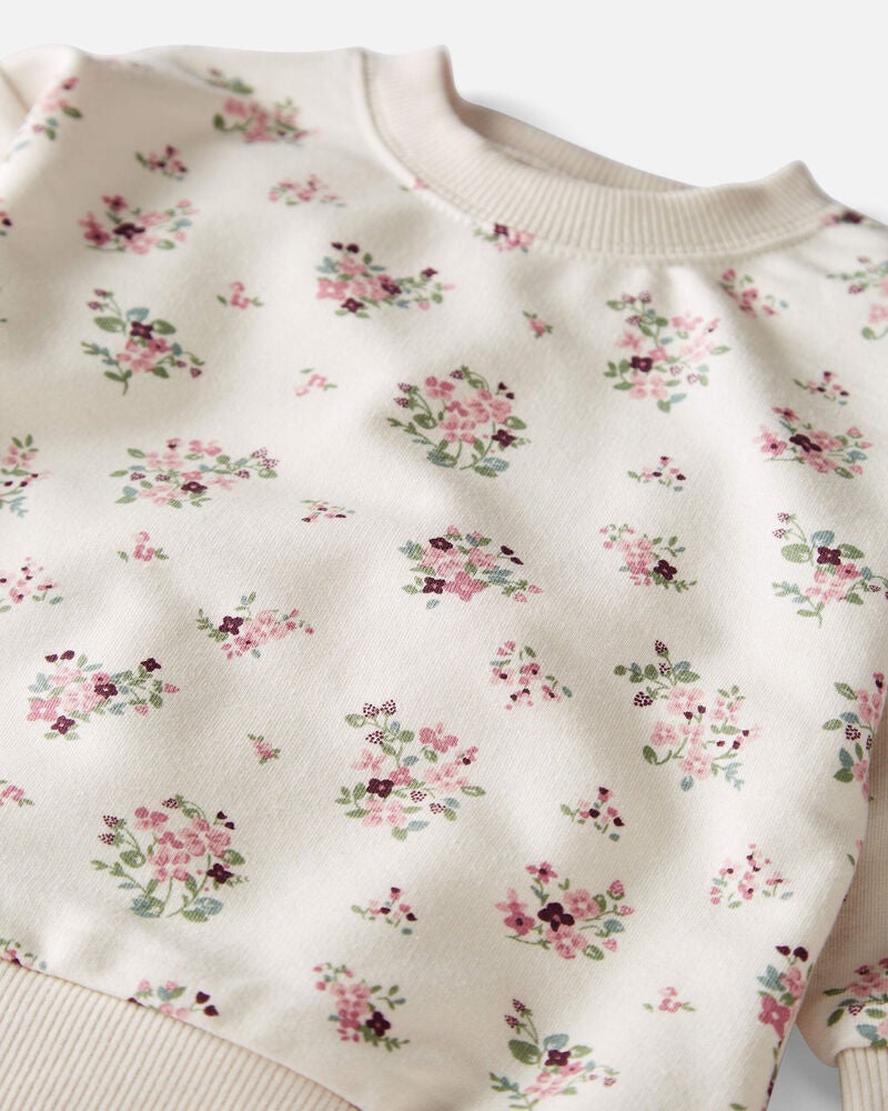 Baby Organic Cotton Pullover in Wildberry Bouquet, image 2 of 4 slides
