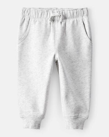 Baby Boy Solid Fleece Cotton Jogger - Grey, 