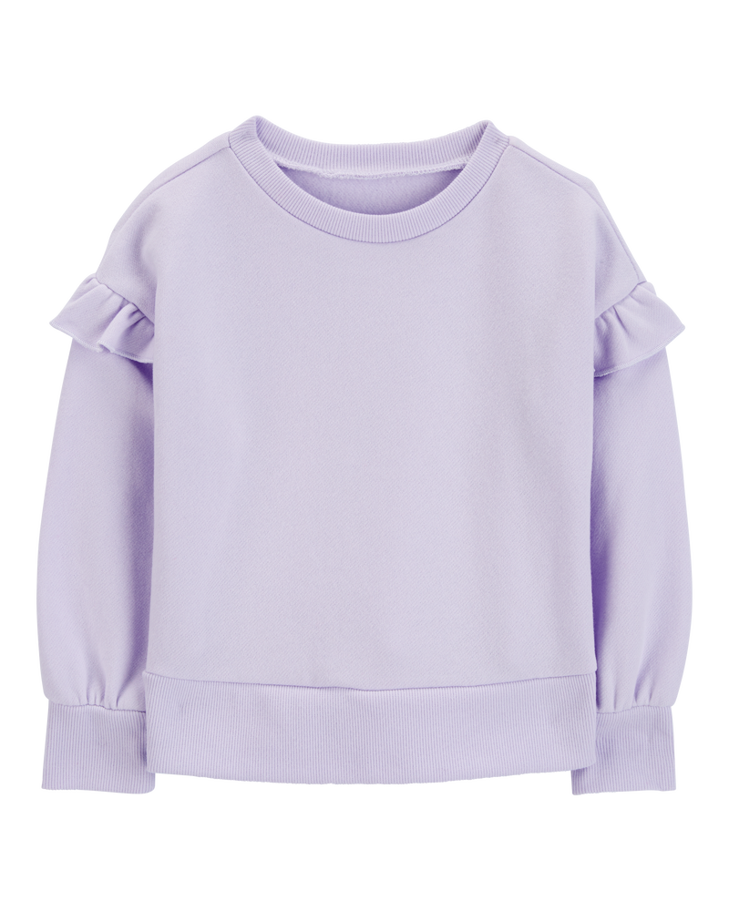 Toddler Flutter Sleeves Fleece Crew Neck Sweatshirt, image 1 of 3 slides
