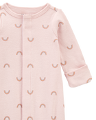 Baby Preemie Rainbow Cotton Sleeper Gown, image 3 of 6 slides