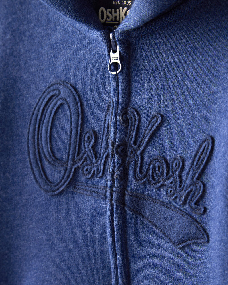 Baby Boy OshKosh Fleece Logo Zip Jacket - Blue, image 2 of 4 slides