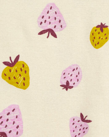 Toddler 4-Piece Floral & Strawberry 100% Snug Fit Cotton Pajamas, 