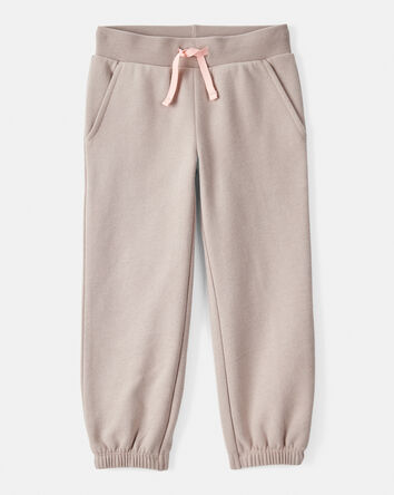 Toddler Girl Cotton Joggers - Brown, 