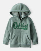 Baby Boy OshKosh Fleece Logo Zip Jacket - Green, image 1 of 4 slides