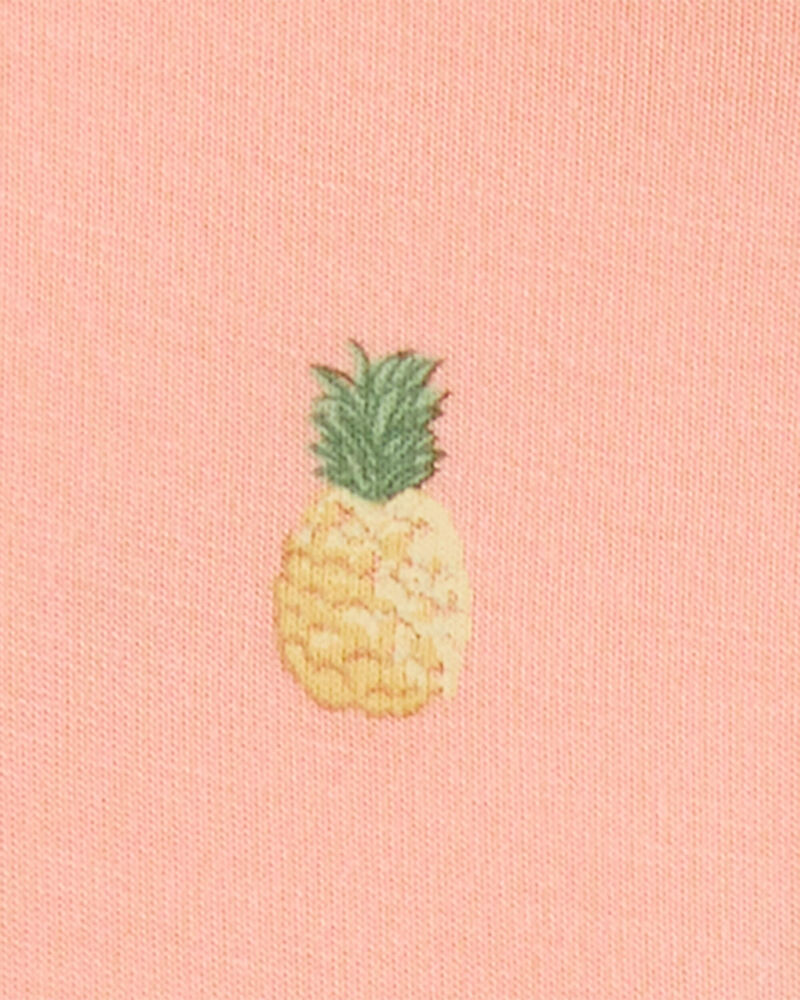 Baby Pineapple Print PurelySoft Footless 1-Piece Pajamas - Coral, image 3 of 5 slides