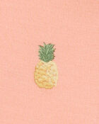 Baby Pineapple Print PurelySoft Footless 1-Piece Pajamas - Coral, image 3 of 5 slides