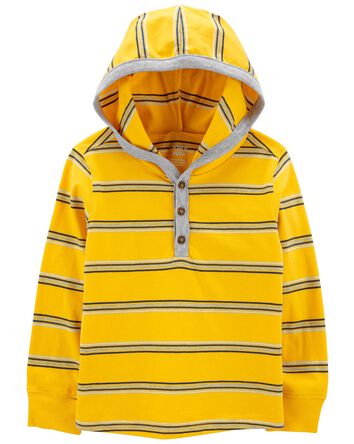 Toddler Striped Hooded Henley, 