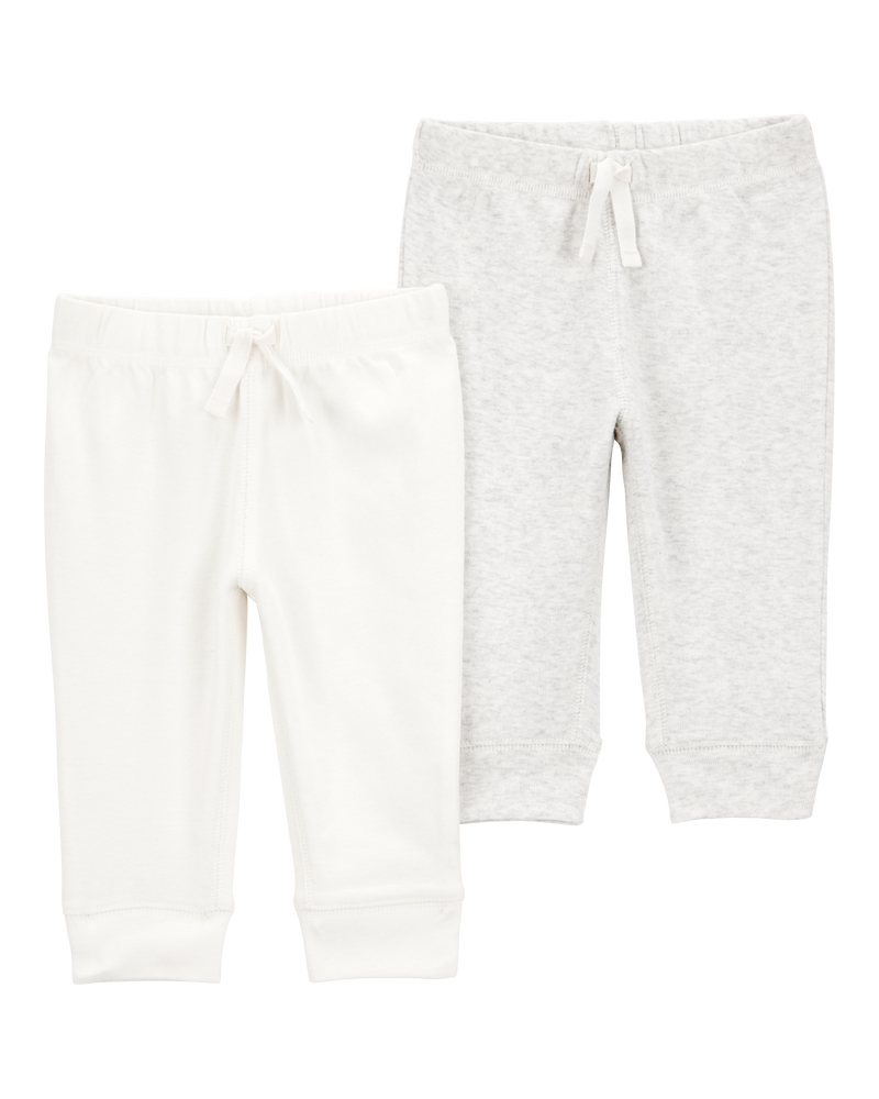 Baby 2-Pack Pull-On Pants - Ivory, image 1 of 5 slides
