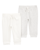Baby 2-Pack Pull-On Pants - Ivory, image 1 of 5 slides
