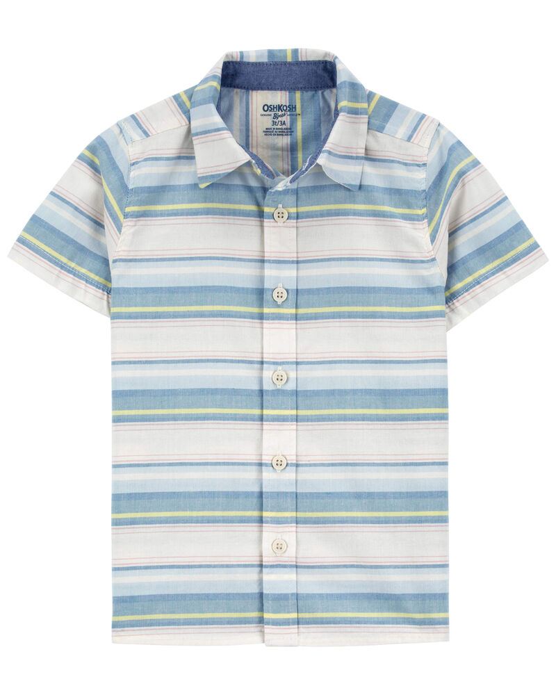 Baby Baja Stripe Button-Front Short Sleeve Shirt, image 1 of 2 slides