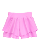 Kid 2-Piece Floral Active Racerback Tank & Flowy Layered Flip Short Set - Pink/Yellow, image 7 of 8 slides