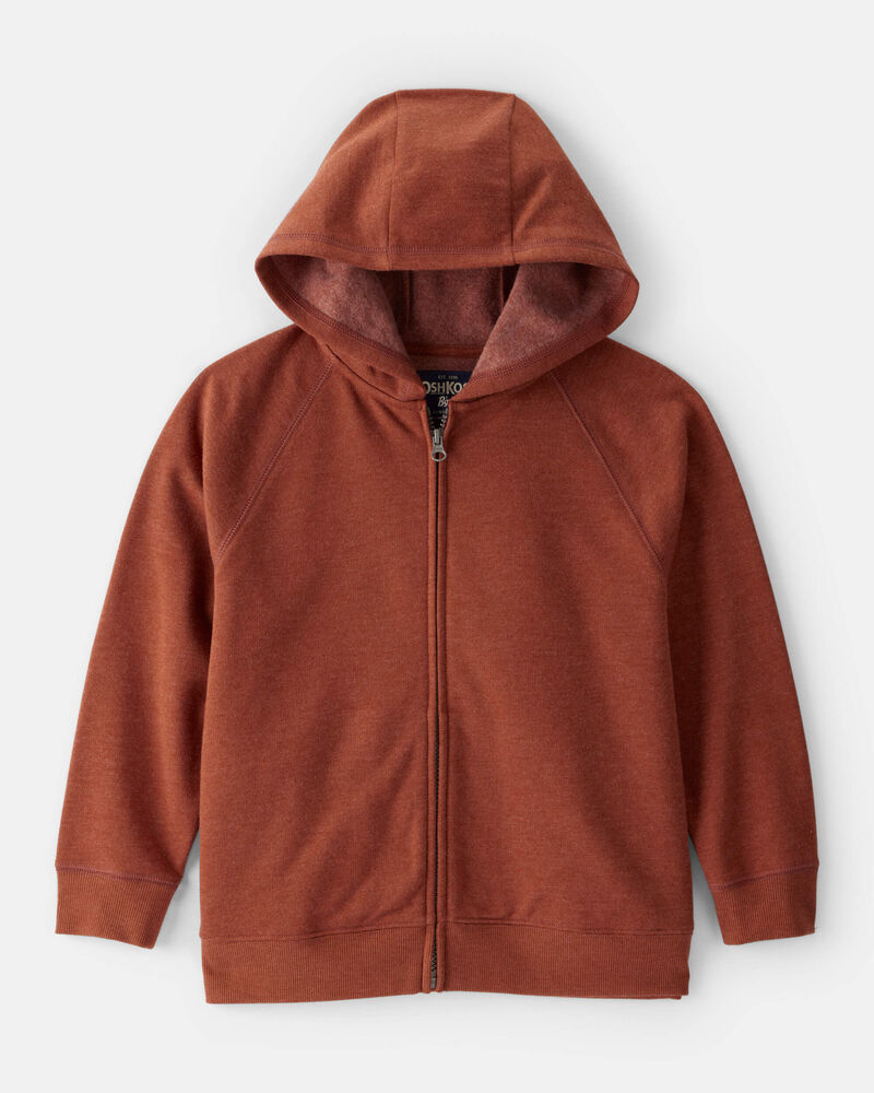 Boys Zip-Up Hoodie - Brown, image 1 of 3 slides