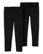 Toddler 2-Pack Black Leggings Set, image 1 of 2 slides