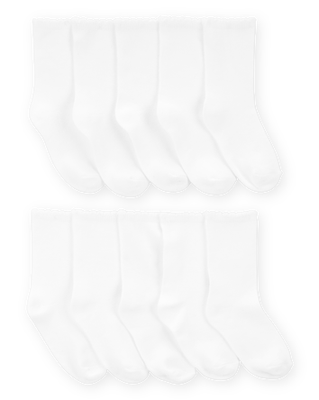 Kid 10-Pack Scallop Crew Socks, 