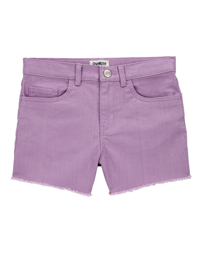 Kid Iconic Raw Hem Shorts - Purple, image 1 of 4 slides