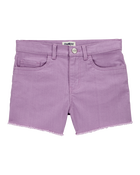 Kid Iconic Raw Hem Shorts - Purple, image 1 of 4 slides