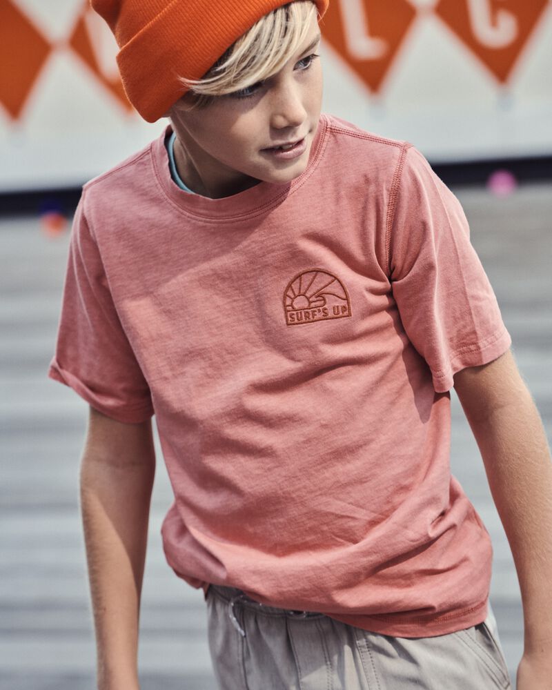 Kid Solid Short-Sleeve Tee - Red, image 3 of 4 slides