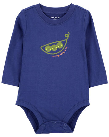 Baby 'Mommy, Daddy & Me' Peas Collectible Bodysuit, 