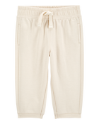 Baby Pull-On French Terry Joggers - Cream, image 1 of 4 slides