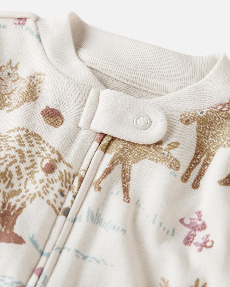 Organic Cotton 2-Way Zip Sleep & Play Pajamas, image 2 of 4 slides
