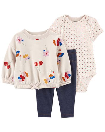 Baby 3-Piece Floral Outfit Set, 