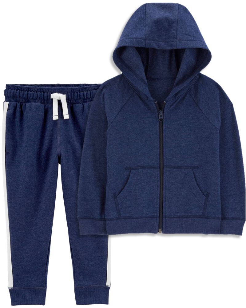 Toddler 2-Piece Zip-Up Fleece Hoodie & Pants Set, image 1 of 8 slides