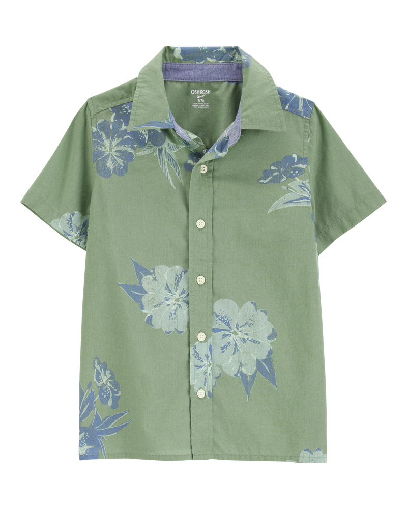 Kid Short-Sleeve Floral Button-Front Shirt, image 1 of 3 slides