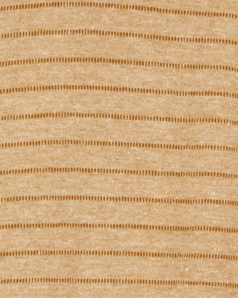 Toddler Striped Hooded Shirt - Tan, image 2 of 3 slides
