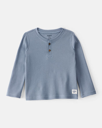 Toddler Boy Long-Sleeve Henley Shirt - Blue, 