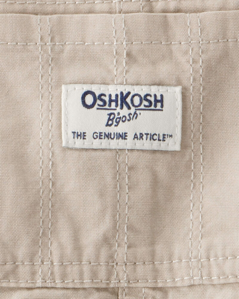 Baby Lightweight Floral-Lined Canvas Overalls  - Khaki, image 3 of 4 slides