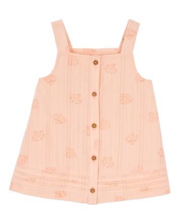 Toddler Seashell Cotton Tank - Coral, 