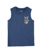 Kid Surfboard Graphic Surf Tank - Navy, image 1 of 3 slides