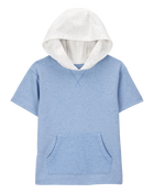Kid Hooded French Terry Short-Sleeve Tee - Blue, image 1 of 3 slides