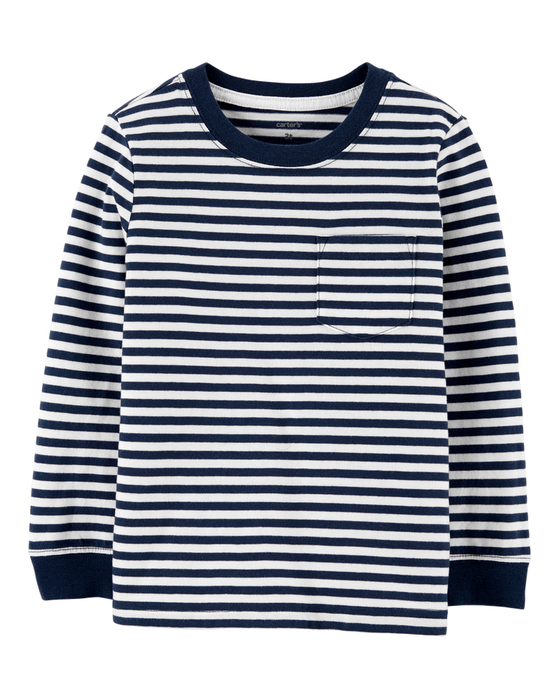 Baby Striped Pocket Jersey Tee, image 1 of 3 slides