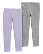 Toddler 2-Pack Glitter Leggings, image 2 of 3 slides