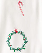 Baby Wreath Print PurelySoft Long-Sleeve Sleep & Play Pajamas - White, image 4 of 7 slides