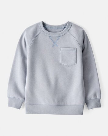 Toddler Boy Solid Fleece Long-Sleeve Sweatshirt - Grey, 