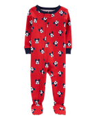 Toddler 1-Piece Mickey Mouse 100%  Cotton Footie Pajamas, image 1 of 4 slides