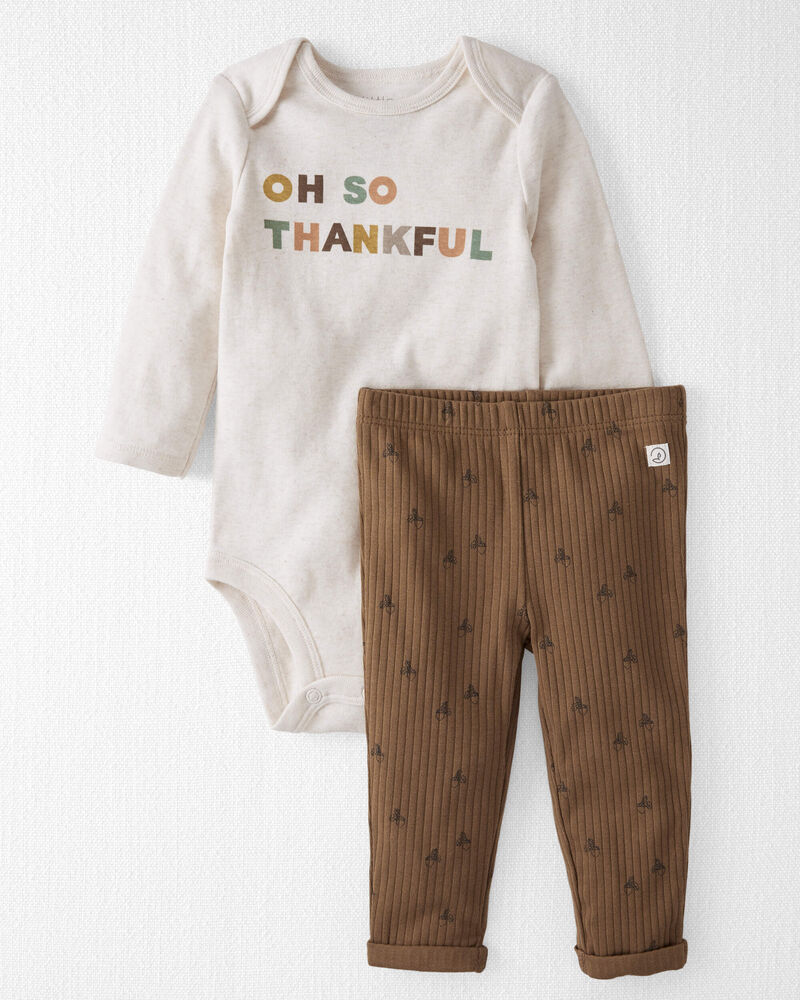 Baby 2-Piece Organic Cotton Oh So Thankful Set, image 1 of 5 slides