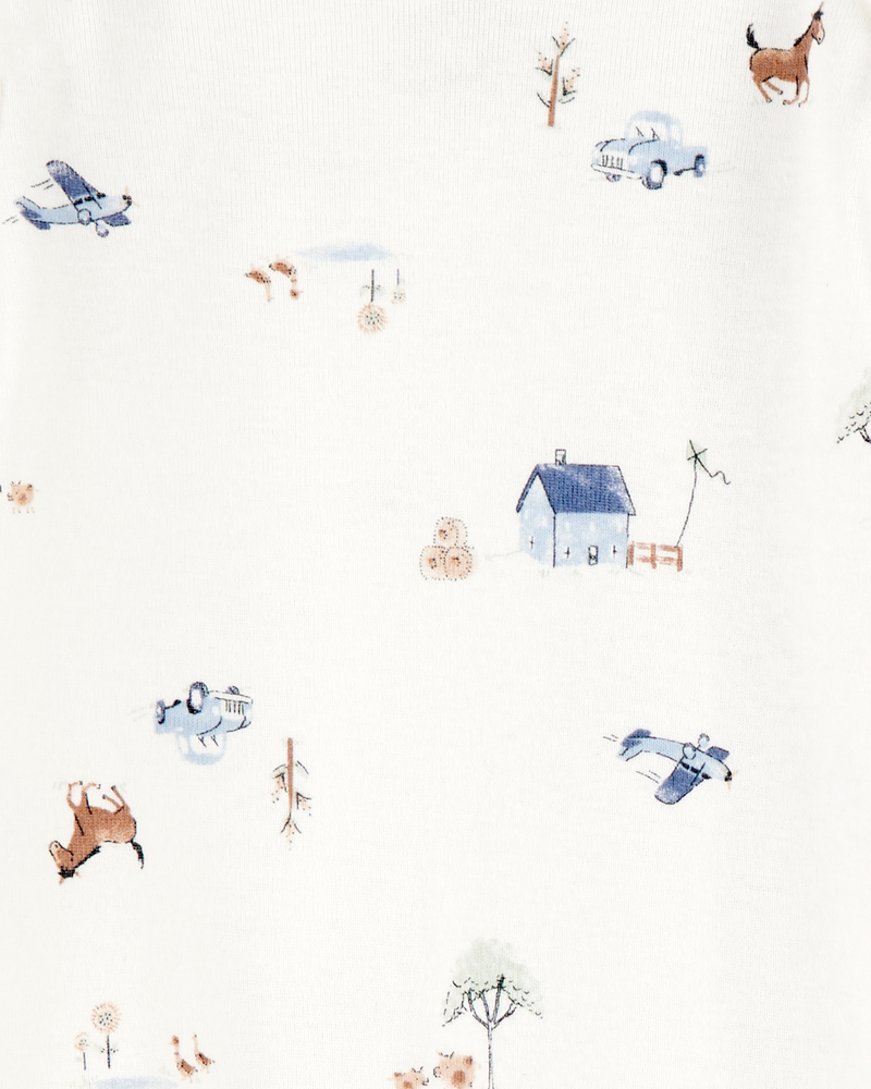Baby 2-Pack Sleeper Gowns - Blue/White, image 6 of 7 slides
