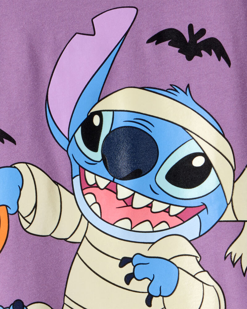 Girls Glow Halloween Disney© Lilo & Stitch Mummy Short-Sleeve Graphic Tee - Purple, image 2 of 2 slides