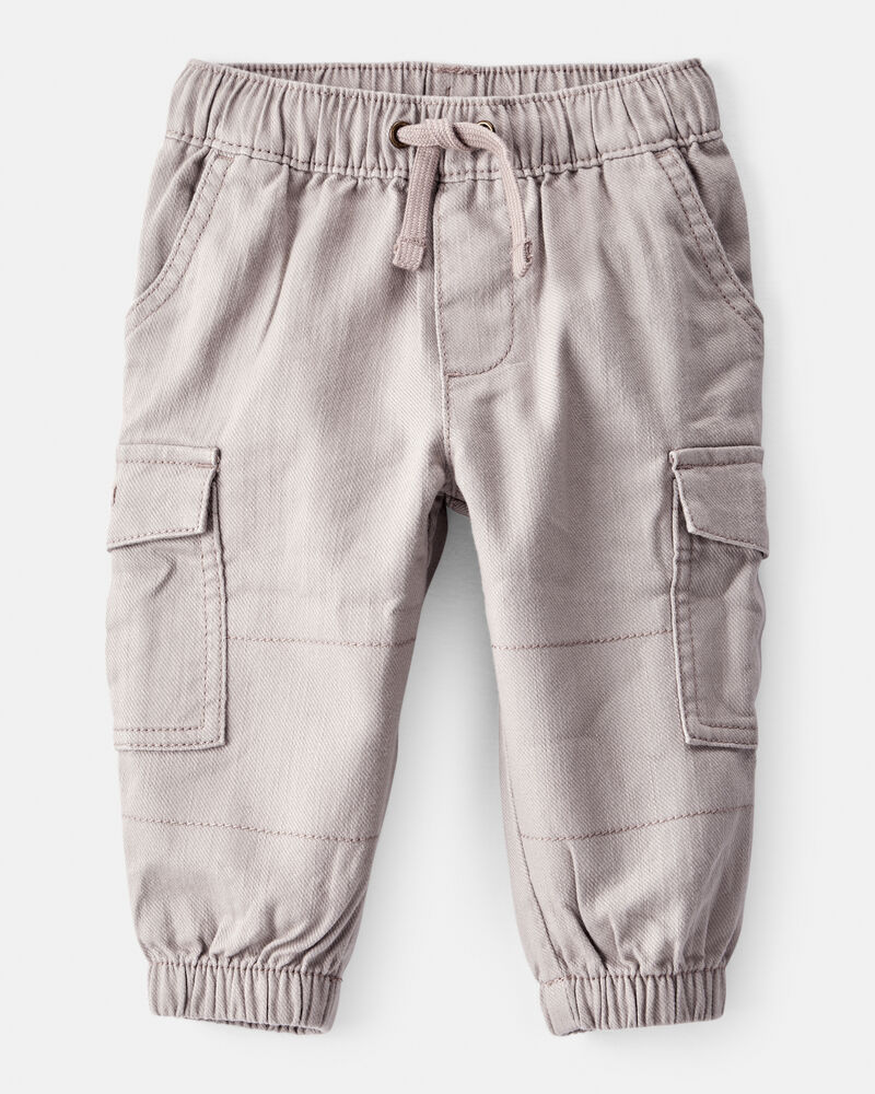 Baby Boy Cotton Fashion Cargo Pants - Grey, image 1 of 5 slides